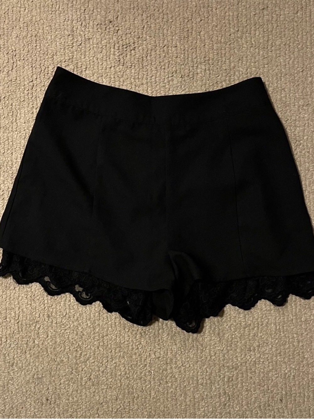 Black Lace Trim Women's Dress Shorts